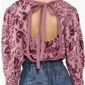 Free People open back jacquard top